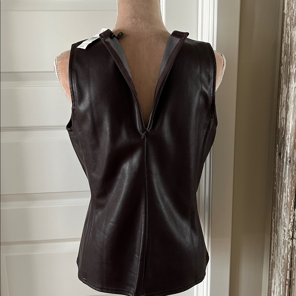 Ann Taylor Vegan Leather Top - Picture 3 of 5
